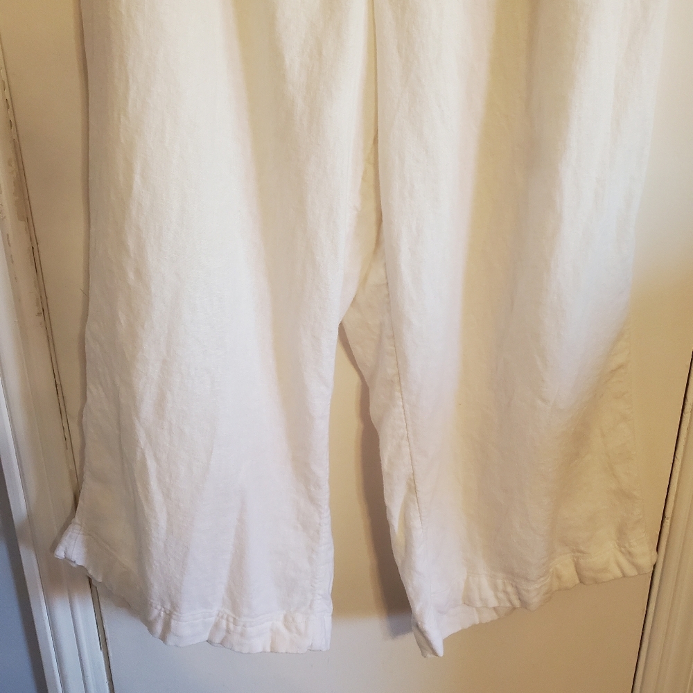 PureJill J.Jill Linen Blend Elastic Waist Pull on Pants size L Coastal Vacation - Picture 3 of 13